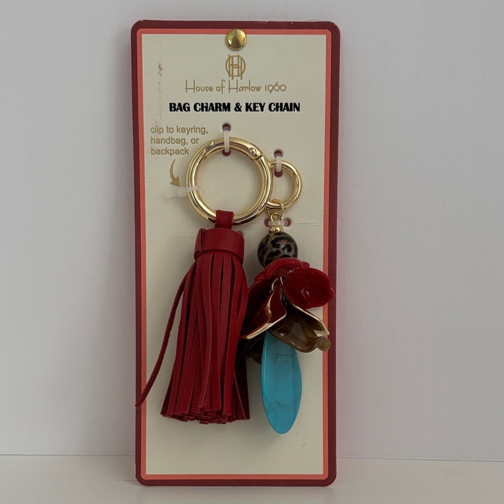 ☀️House of Harlow 1960 Red and Turquoise Key Charm